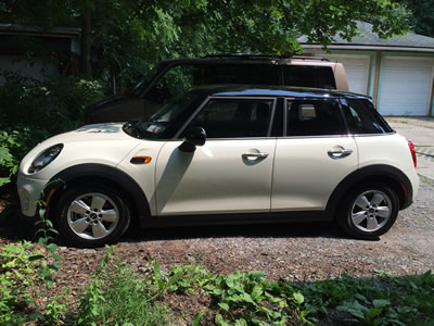 My MINI Cooper outside my house.