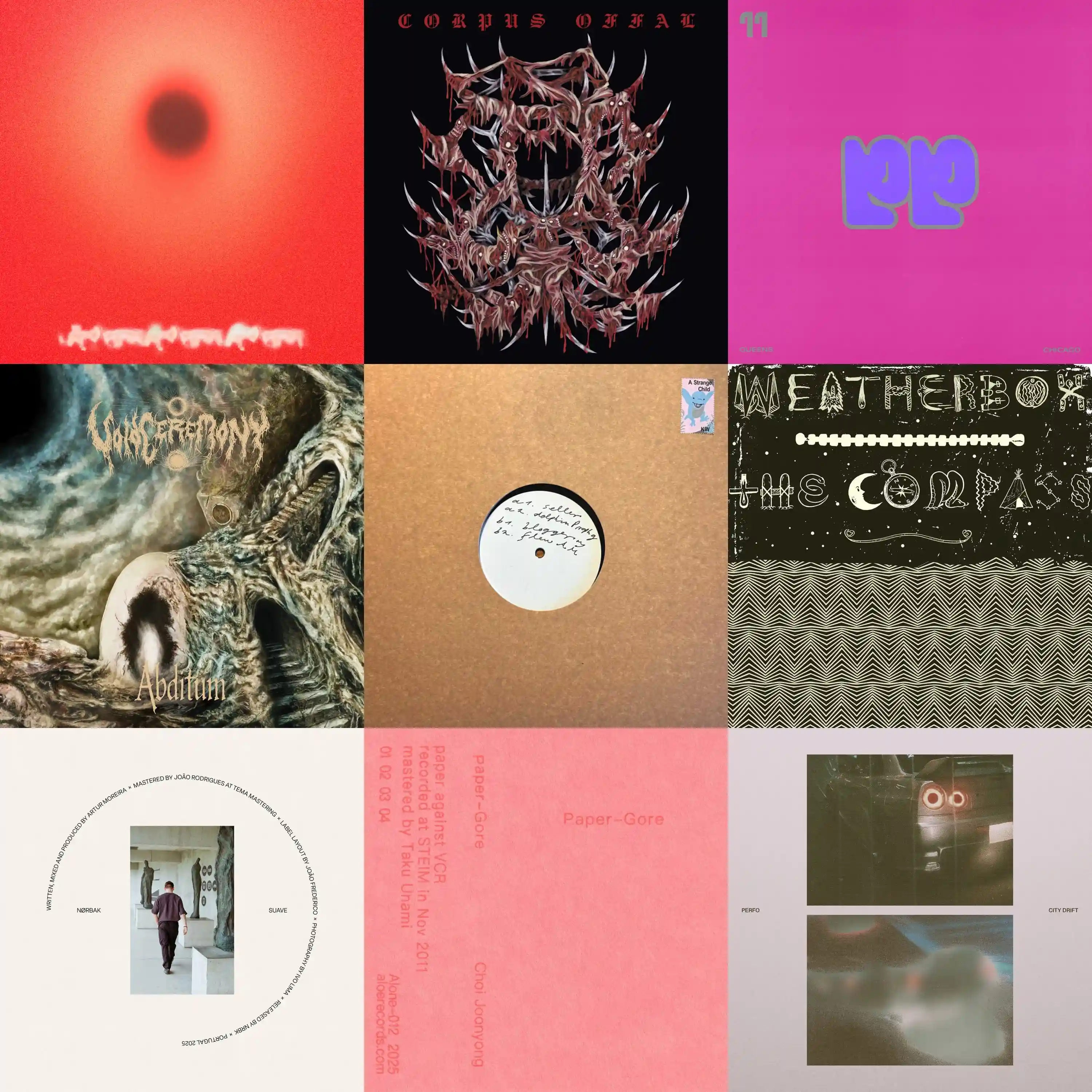 a collage image of all the cover images for the releases in the list