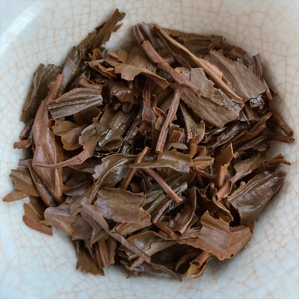 the steeped caramel colored leaves