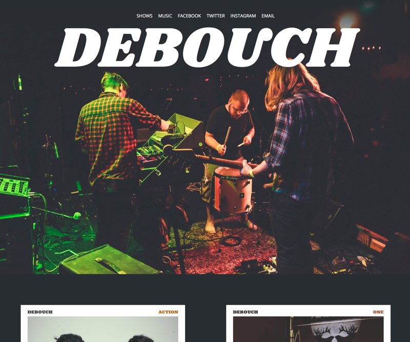 screen shot of the Debouch website home page